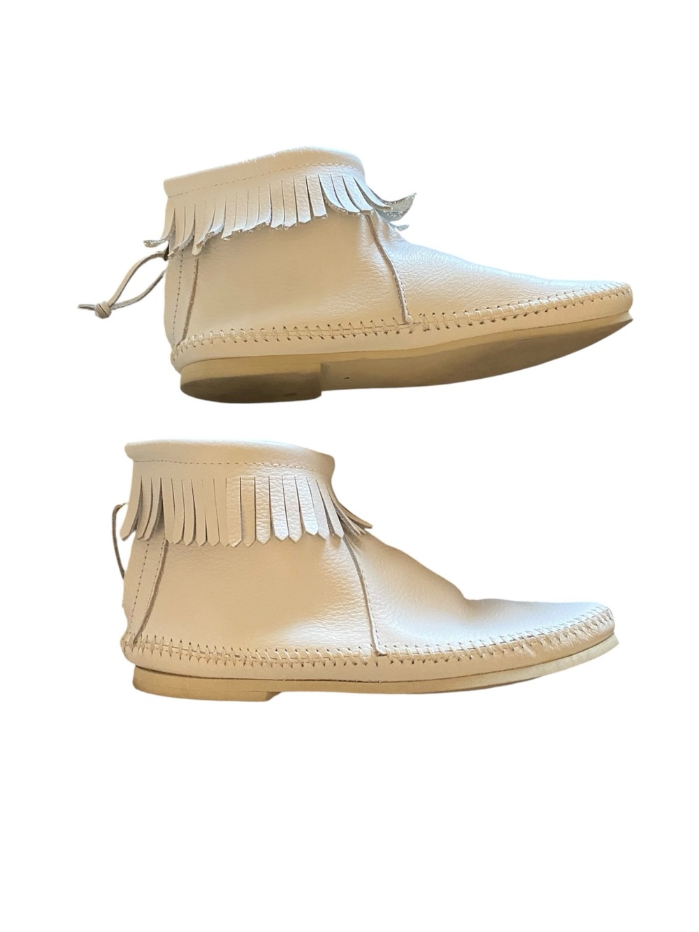 new Vintage Minnetonka Leather Fringe Ankle Moccasin Boots boho south western